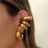 Wholesale Stainless Steel Unisex Cshaped Ear Bone Clip With Geometric Letters Numbers And Text Pattern And Electroplating Treatment