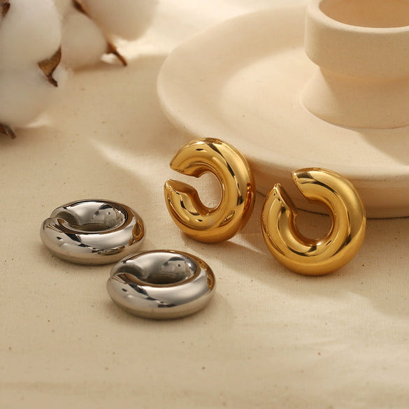Wholesale Stainless Steel Unisex Cshaped Ear Bone Clip With Geometric Letters Numbers And Text Pattern And Electroplating Treatment