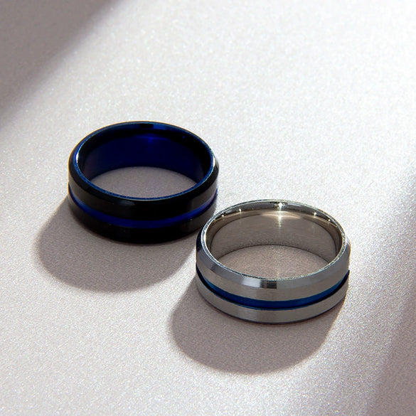 Wholesale Stainless Steel Unisex Electroplated Geometric Ring Jewelry