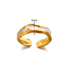 Wholesale Stainless Steel Unisex Geometric Wave Electroplated Adjustable Open Ring Jewelry