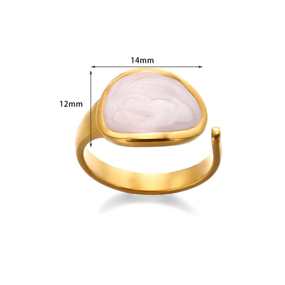 Wholesale Stainless Steel Unisex Geometric Wave Electroplated Adjustable Open Ring Jewelry