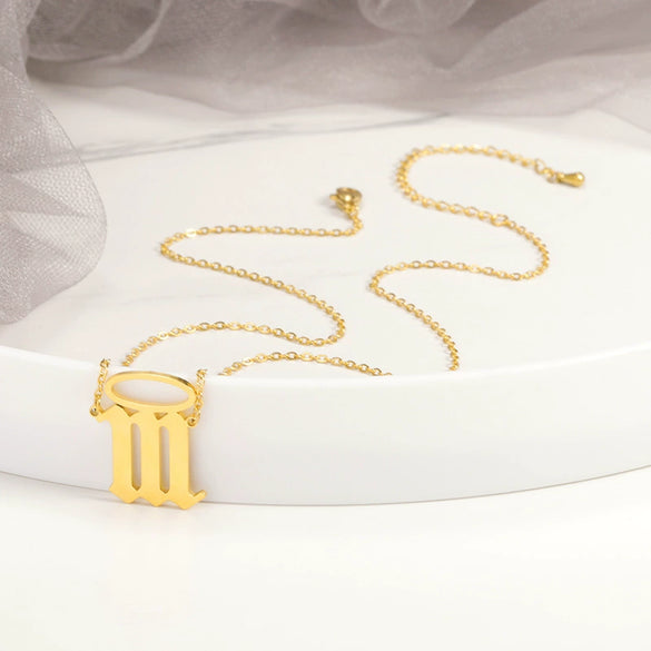 Wholesale Stainless Steel Unisex Simple Style Digital Pendant Necklace With Snake Bone Chain And Electroplating Process Pattern Of Letters Numbers Text