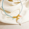 Wholesale Stainless Steel Ushaped Conch Pendant Colorful Rope Braided Clavicle Chain Necklace Electroplated Light Luxury Animal Style Unisex