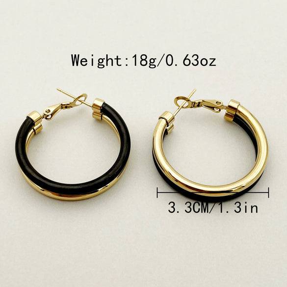Wholesale Stainless Steel Ushaped Electroplated Women's Earrings French Retro Style