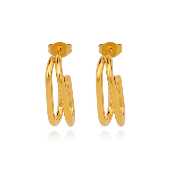 Wholesale Stainless Steel Ushaped Geometric Electroplating Women's Earrings