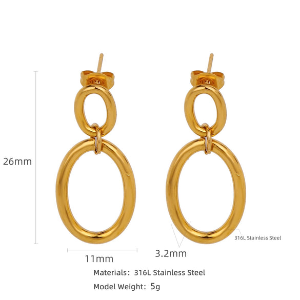 Wholesale Stainless Steel Ushaped Geometric Electroplating Women's Earrings