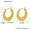 Wholesale 316L Stainless Steel Ushaped Geometric Light Luxury Earrings Electroplated With Gold