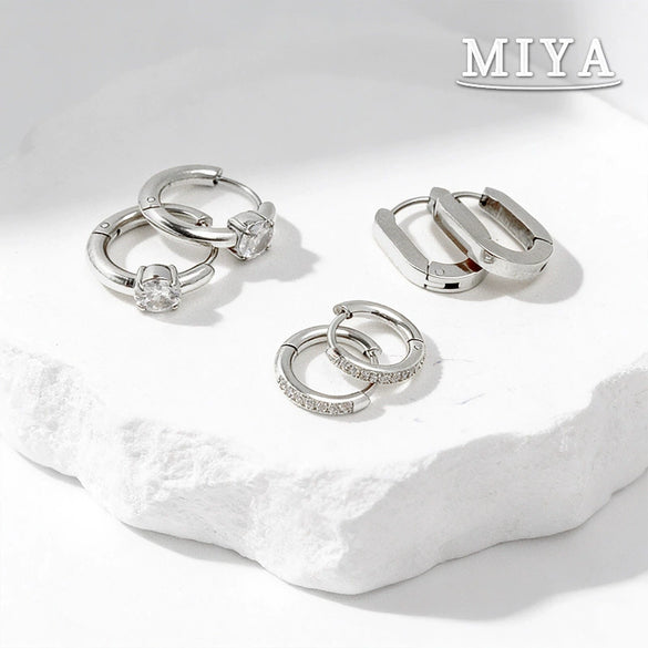 Wholesale Stainless Steel Vacuum Plated Heart Shaped Geometric Earrings For Women