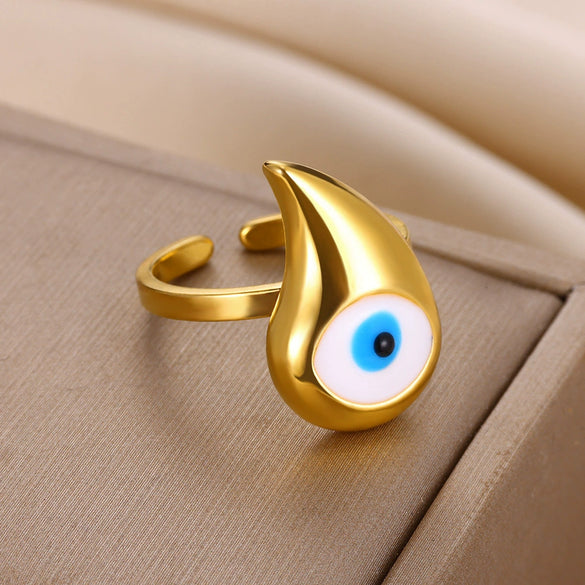 Wholesale Stainless Steel Water Drop Devil's Eye Pendant Set With Ball Bead Chain And Electroplating