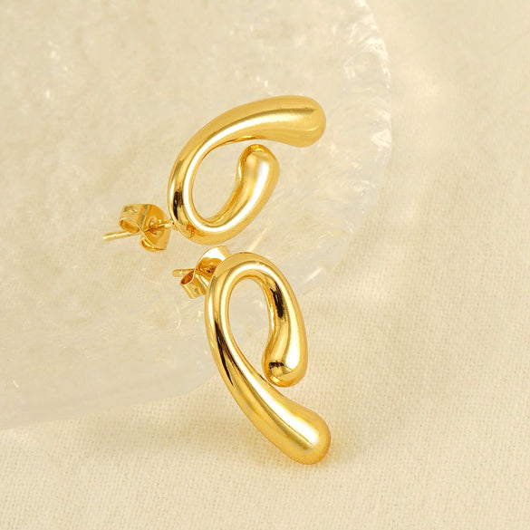 Wholesale 316L Stainless Steel Water Drop Earrings For Women With Electroplating Design