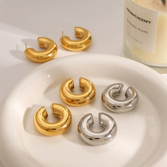 Wholesale Stainless Steel Water Drop Geometric Earrings For Women With Electroplating Treatment