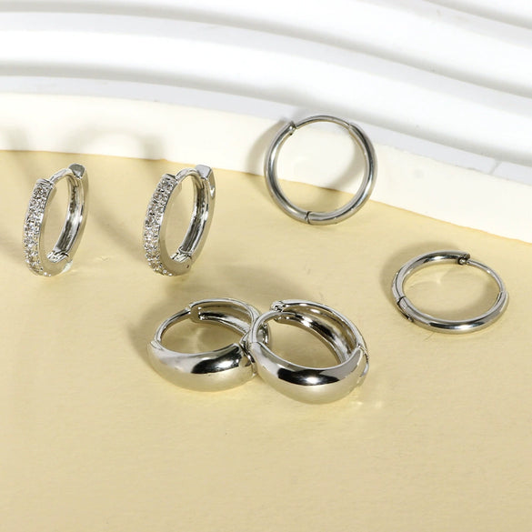 Wholesale Stainless Steel Water Drop Hoop Earrings For Women Electroplated Personality Minimalist Style