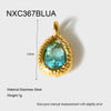 Wholesale Stainless Steel Water Drop Pattern Inlayed 18K Gold Plated Hammered Pendant Jewelry Accessory Charm