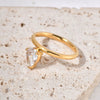 Wholesale Stainless Steel Water Drop Shape Electroplating Women's Ring Minimalist Trendy Accessory