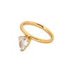 Wholesale Stainless Steel Water Drop Shape Electroplating Women's Ring Minimalist Trendy Accessory