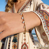 Wholesale Stainless Steel Water Drop Zircon Tassel Cross Bracelet 18K Gold Electroplated Jewelry