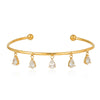Wholesale Stainless Steel Water Drop Zircon Tassel Cross Bracelet 18K Gold Electroplated Jewelry