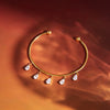 Wholesale Stainless Steel Water Drop Zircon Tassel Cross Bracelet 18K Gold Electroplated Jewelry