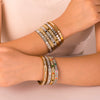 Wholesale Stainless Steel Waterproof Inlaid Zircon White Shell Full Diamond 18K Gold Color Bracelet With 18K Furnace Vacuum Plating