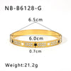 Wholesale Stainless Steel Waterproof Inlaid Zircon White Shell Full Diamond 18K Gold Color Bracelet With 18K Furnace Vacuum Plating