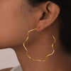 Wholesale Stainless Steel Wave Cshaped Fashion Earrings