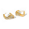 Wholesale Stainless Steel Wave Shape Diamond Beads Earrings With Electroplating For Women