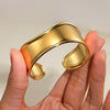 Wholesale Stainless Steel Wide Face Open Bracelet With Plants And Flowers Style Single Plated 18K Gold For Women