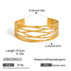 Wholesale Stainless Steel Wide Hollow Zircon Open Bracelet For Women Geometric Style With Electroplating Nonfading Highend Jewelry