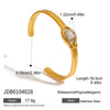 Wholesale Stainless Steel Wide Hollow Zircon Open Bracelet For Women Geometric Style With Electroplating Nonfading Highend Jewelry