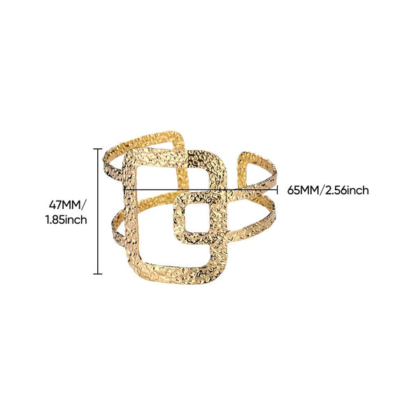Wholesale Stainless Steel Wide Open Bracelet With Hiphop Style 18K Gold Plated