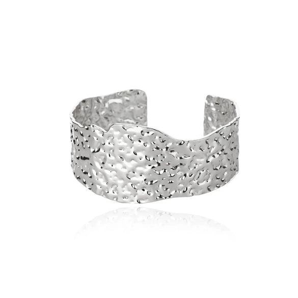 Wholesale Stainless Steel Wide Open Bracelet With Hiphop Style 18K Gold Plated