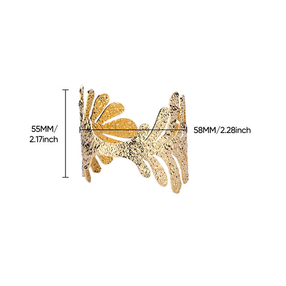 Wholesale Stainless Steel Wide Open Bracelet With Hiphop Style 18K Gold Plated