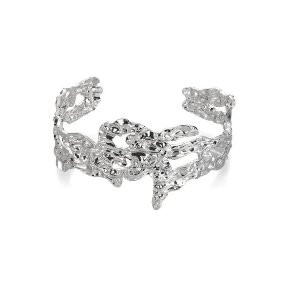 Wholesale Stainless Steel Wide Open Bracelet With Hiphop Style 18K Gold Plated