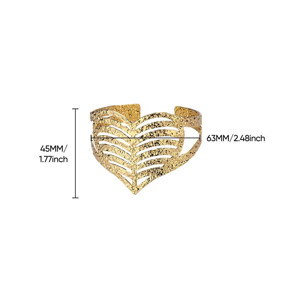 Wholesale Stainless Steel Wide Open Bracelet With Hiphop Style 18K Gold Plated