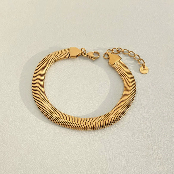 Wholesale Stainless Steel Wide Surface Bracelet With Geometric Pattern In Simple Style Pvd Vacuum Furnace Electroplated For Women