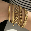 Wholesale Stainless Steel Wide Surface Bracelet With Geometric Pattern In Simple Style Pvd Vacuum Furnace Electroplated For Women