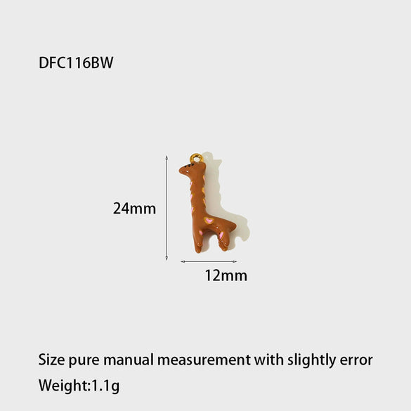 Wholesale Stainless Steel Women's Accessories With Mushroom Giraffe Pattern And Dripping Oil Treatment Necklaces Bracelets Earrings And Charms