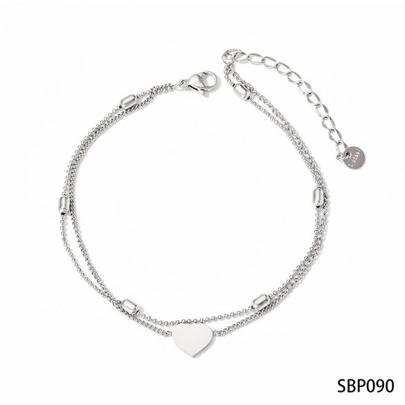 Wholesale Stainless Steel Women's Bracelet Set With Exaggerated Design Sense Wheat Chain Stitching Rhombus Pattern And Electroplating