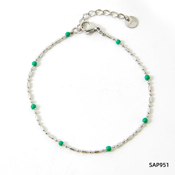 Wholesale Stainless Steel Women's Bracelet Set With Exaggerated Design Sense Wheat Chain Stitching Rhombus Pattern And Electroplating