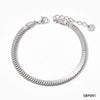Wholesale Stainless Steel Women's Bracelet Set With Exaggerated Design Sense Wheat Chain Stitching Rhombus Pattern And Electroplating