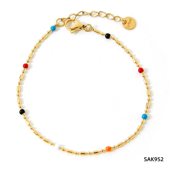 Wholesale Stainless Steel Women's Bracelet Set With Exaggerated Design Sense Wheat Chain Stitching Rhombus Pattern And Electroplating