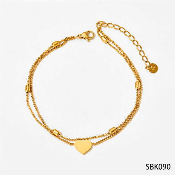 Wholesale Stainless Steel Women's Bracelet Set With Exaggerated Design Sense Wheat Chain Stitching Rhombus Pattern And Electroplating