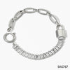 Wholesale Stainless Steel Women's Bracelet Set With Exaggerated Design Sense Wheat Chain Stitching Rhombus Pattern And Electroplating