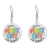 Wholesale Stainless Steel Women's Earrings Geometric Drop Shape Electroplating Letter Style