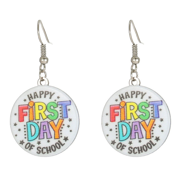 Wholesale Stainless Steel Women's Earrings Geometric Drop Shape Electroplating Letter Style