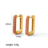 Wholesale Stainless Steel Women's Earrings Inlaid With White Stones Geometric Ushape Highend Niche Electroplated And Haoshi Inlaid