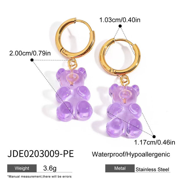 Wholesale Stainless Steel Women's Earrings With Animal And Fruit Patterns Electroplated In Youth Hot Girl Style