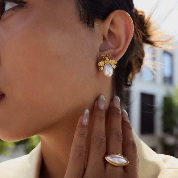 Wholesale Stainless Steel Women's Earrings With Geometric Pattern And Electroplating Original Design Minimalist Style