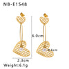Wholesale Stainless Steel Women's Earrings With Stars Love Geometric Design Hollow Titanium Steel Plated 18K Gold Pearl Pendant Vacuum Plating In Furnace 18K
