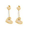 Wholesale Stainless Steel Women's Earrings With Stars Love Geometric Design Hollow Titanium Steel Plated 18K Gold Pearl Pendant Vacuum Plating In Furnace 18K